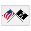 US and Pirate Crossed Flags cards