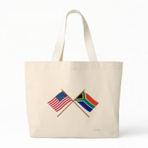 US and South Africa Crossed Flags Tote Bag