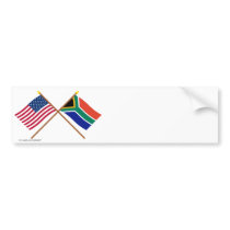 US and South Africa Crossed Flags