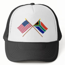 US and South Africa Crossed Flags