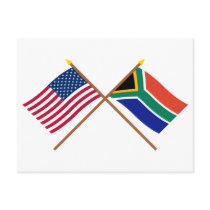 US and South Africa Crossed Flags