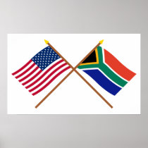US and South Africa Crossed Flags