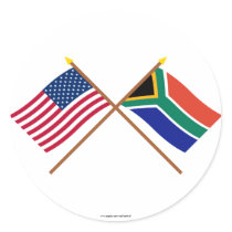 US and South Africa Crossed Flags