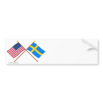 US and Sweden Crossed Flags