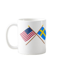 US and Sweden Crossed Flags Coffee Mug