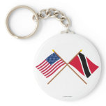 US and Trinidad & Tobago Crossed Flags keychains