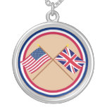 US and United Kingdom Crossed Flags necklaces