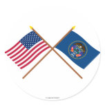 US and Utah Crossed Flags Sticker