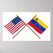 US and Venezuela Crossed Flags
