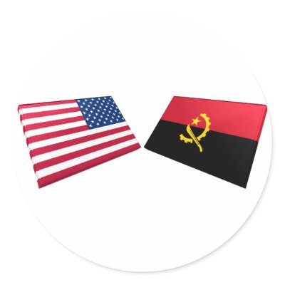 US & Angola Flags Stickers by Vexillophile