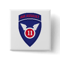 US Army 11th Airborne Div Air Assault Insignia Pinback Button