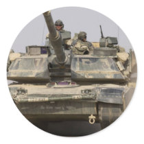 US_Army_M1A1_Abrams_main_battle_tank Round Stickers
