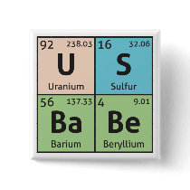'US Babe' ladies comedy science button