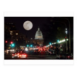 US Capitol Building at night with full moon Post Cards