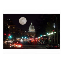 US Capitol Building at night with full moon Post Cards