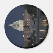 US Capitol Building Night Refrigerator Magnet
