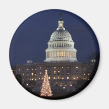 US Capitol celebrating Christmas photo Refrigerator Magnet