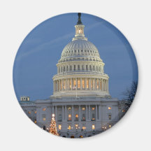 US Capitol celebrating Christmas photo Refrigerator Magnet