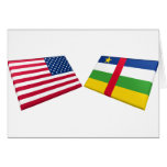 US & Central African Republic Flags cards
