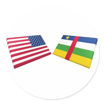 US & Central African Republic Flags Round Sticker by Vexillophile