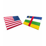 US & Central African Republic Flags t-shirts