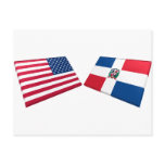 US & Dominican Republic Flags postcards