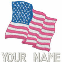 US Flag Add Your Name Embroidered Shirt
