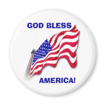 US FLAG "GOD BLESS AMERICA"  Magnet