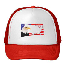 US Flag on Eagle Mesh Hat