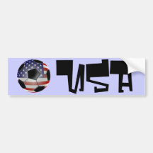 US Flag Soccer Ball Bumper Sticker
