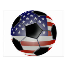 US Flag Soccer Ball Post Card