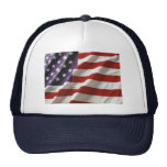 US Flag Waving Trucker Hat