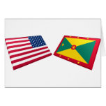 US & Grenada Flags Greeting Card