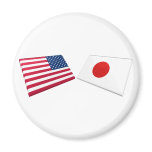 US & Japan Flags magnets