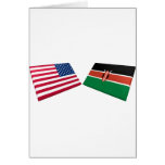 US & Kenya Flags Greeting Cards
