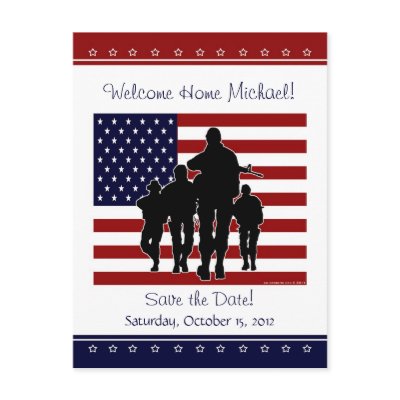 US Military Welcome Home Save the Date Postcard