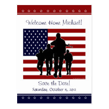 US Military Welcome Home Save the Date Postcard