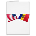 US & Moldova Flags Greeting Cards