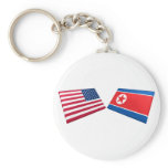 US & North Korea Flags keychains