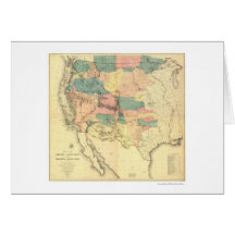 US Railroad Survey Map 1858 Cards