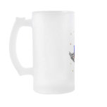 US soccer emblem USA flag Frosted glass Beer mug