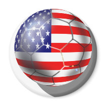 US Soccer team fans stars and stripes flag ball Refrigerator Magnet