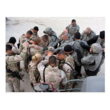 US Soldiers Praying Postcard
