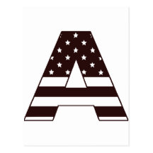 US stars stripes Letter A Postcard
