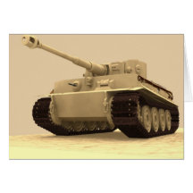 US TIGER TANK GREETING CARD