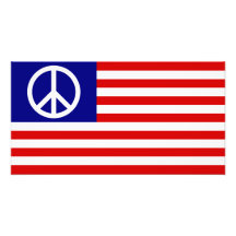 US United States Peace Sign Flag Art Photo