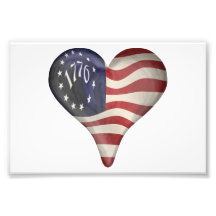 USA 1776 Flag In A Heart Photograph