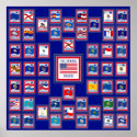 USA 50 STATE FLAGS BLUE/555 posters