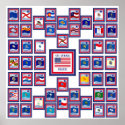 USA 50 STATE FLAGS WHITE/556 posters