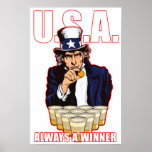 "USA: Always A Winner" Beer Pong Poster posters